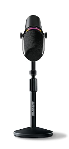 Shure MV7+ Podcast Microphone with Stand. Enhanced Audio