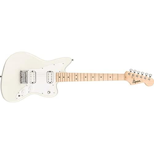 Squier Mini Jazzmaster Electric Guitar, with 2-Year Warranty, Olympic White, Maple Fingerboard