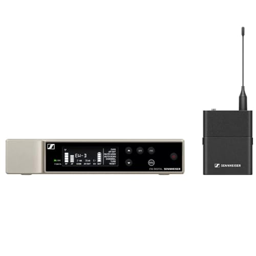 SENNHEISER Wireless Microphone System Bundle with 10ft Pig Hog Mic Cable, 4 AA Batteries & Polishing Cloth – SK Wireless Bodypack Base System, Q1-6 (470-526 MHz), 508740