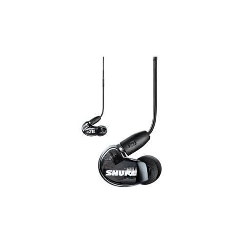 Shure AONIC 215 Wired Sound Isolating Earbuds, Clear Sound, Single Driver, Secure in-Ear Fit, Detachable Cable, Durable Quality, Compatible with Apple & Android Devices - Black