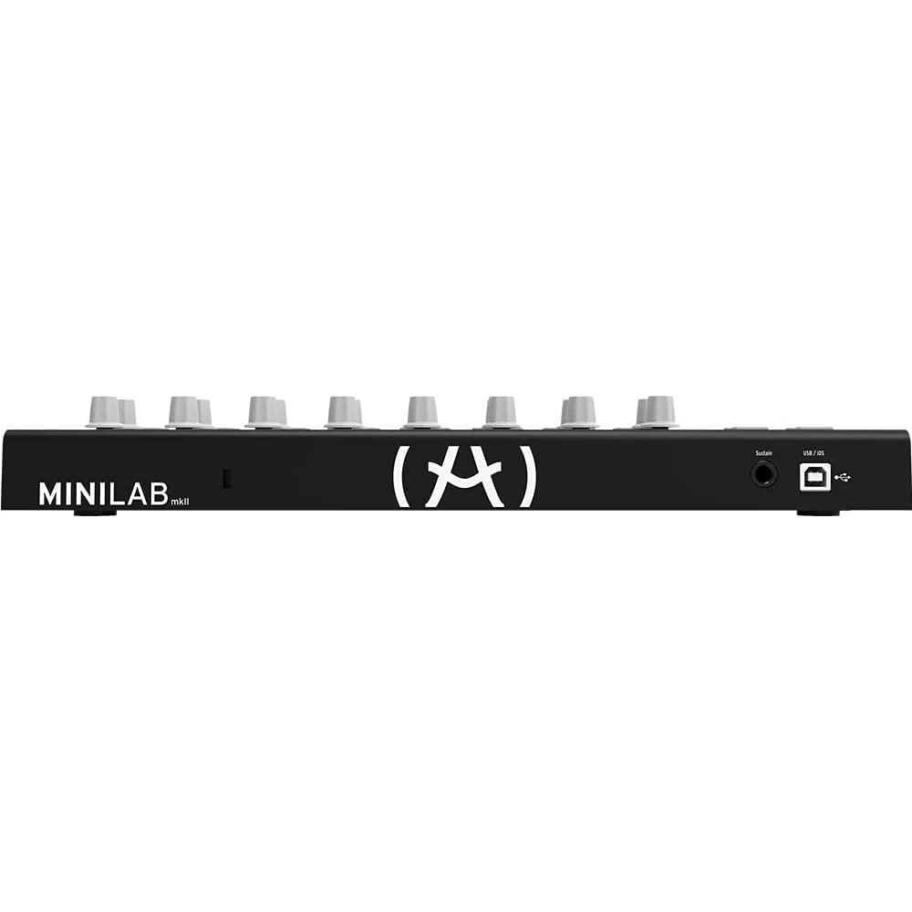 Arturia MiniLab MKII MIDI Keyboard Bundled with Arturia Minifuse 2 USB Audio Interface, 2 USB Cables & Polishing Cloth- MIDI Interface Music Recording Equipment, Software Included (BLACK MIDI)