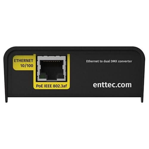 Enttec 71030 DIN Ethergate POE Dual Universe Ethernet to Dual DMX RDM Converter Bundle w/DMX Adapter 5 Pin(M) to 3 Pin(F) XLR and Liquid Audio Polishing Cloth