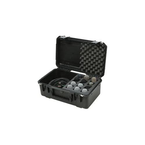 SKB Music iSeries Waterproof 12-Mic Case with Storage Compartment with PE Foam Interior