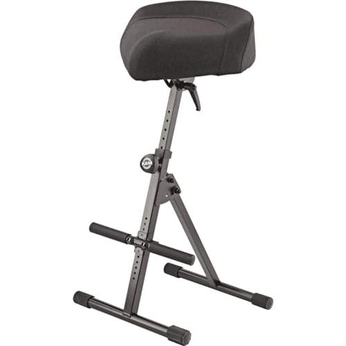 K&M Konig & Meyer Performance Pneumatic Stool | Easily Adjust Height/Angle of the Ergonomic Set/Footrest | Professional Grade for all Musicians | German Made | Black Imitation Leather