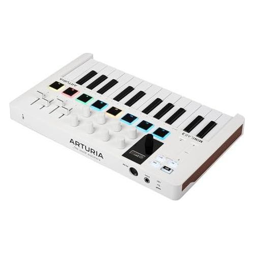 Arturia MiniLab 3 Mini Hybrid Keyboard Controller Bundle w/Omni Lavalier Mic, USB Cable & Liquid Audio Polishing Cloth