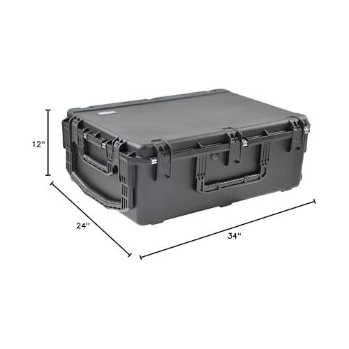 SKB 3I-3424-12BC iSeries 34" x 24" x 12" w/Wheels Cubed Foam, Black