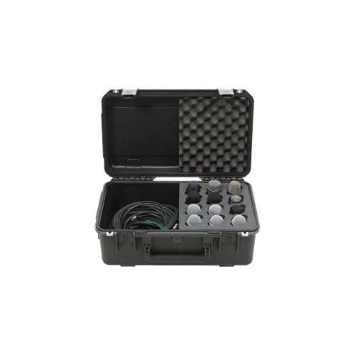 SKB Music iSeries Waterproof 12-Mic Case with Storage Compartment with PE Foam Interior