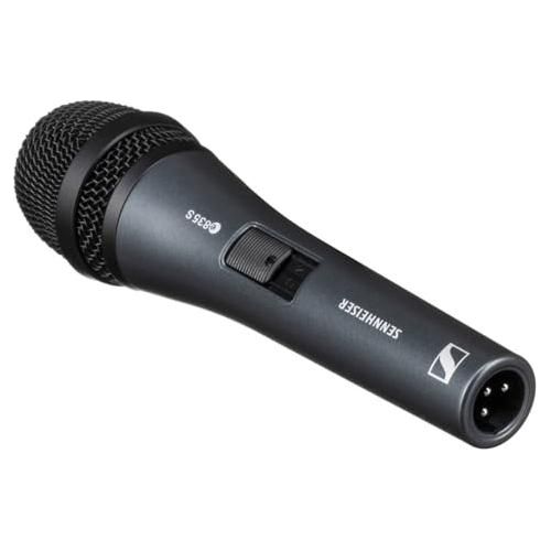 Liquid Audio Sennheiser E 835-S Cardioid Dynamic Vocal Microphone Bundle w/Pig Hog PHM10 8mm Mic Cable Polishing Cloth