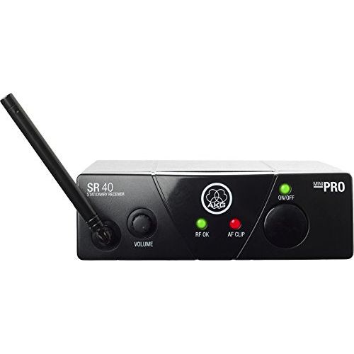 AKG Pro Audio WMS40MINI Vocal Set Band Wireless Microphone System, with SR40 Receiver and PT40 Mini Pocket Transmitter