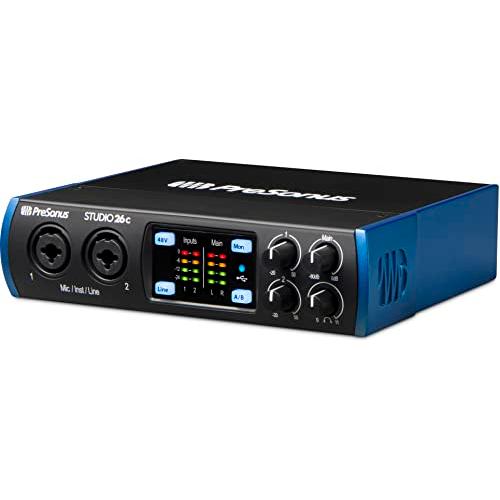 PreSonus Studio 26c 2x4, 192 kHz, USB Audio Interface with Studio One Artist and Ableton Live Lite DAW Recording Software