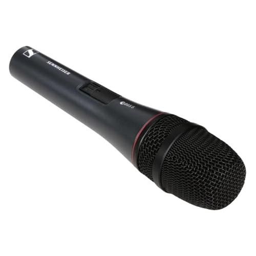 Liquid Audio - Sennheiser E 865-S Supercardioid Condenser Handheld Vocal Microphone with Switch Bundle w/Pig Hog PHM10 8mm Mic Cable Polishing Cloth