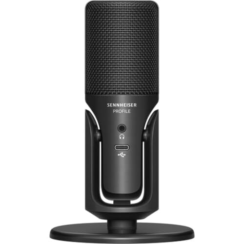 Sennheiser Professional Profile - USB Cardioid Condenser Microphone & Table Stand, 1.2 m USB-C Cable - Mute Button, Built-in Headphone Jack, Gain, Mix & Volume Control, for PC & Mac