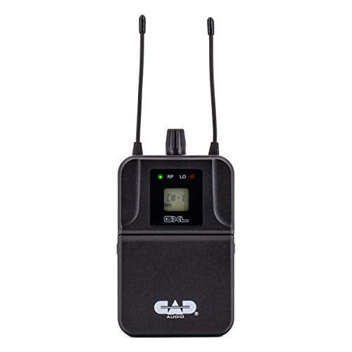 CAD Audio GXLIEM2 Frequency Agile Wireless In Ear Monitor System - Two discrete mixes - includes 2 MEB1 Earbuds, 2 Bodypack Receivers, Rack Mount Ears and Antenna Relocation Kit