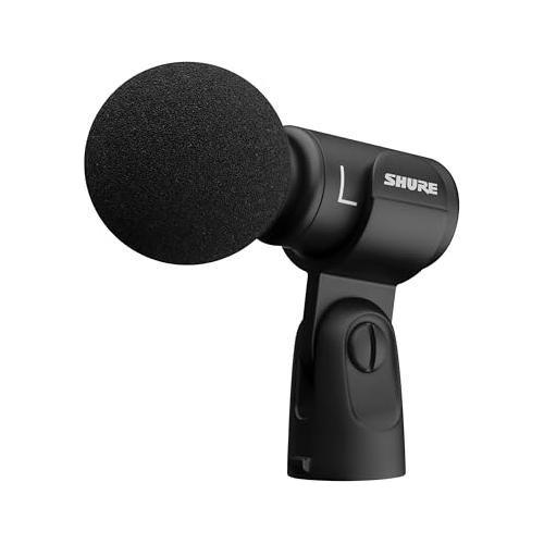 Shure Digital Stereo Condenser Microphone for Apple and Android, with Manfrotto PIXI Tripod, Phone Clamp, Mount, iOS and USB-C Cables for Next-Level Compatibility and Connectivity