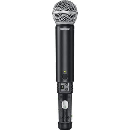 Shure BLX288/SM58 UHF Wireless Microphone System - Perfect for Church, Karaoke, Vocals - 14-Hour Battery Life, 300 ft Range | Includes (2) SM58 Handheld Vocal Mics, Dual Channel Receiver | H10 Band