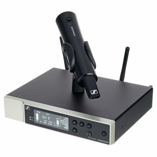 Sennheiser Wireless Handheld Base System Bundle with 4 AA Batteries & Cloth EW-D SKM-S (R4-9) Digital Wireless System with Handheld Transmitter, Receiver, Rack Kit & Accessories (552-608MHz)