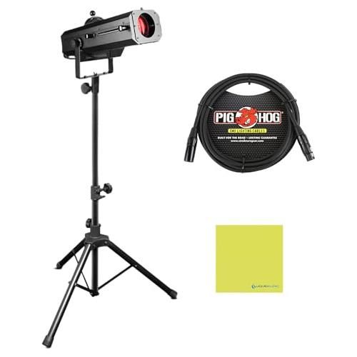 Chauvet LED Followspot 120ST Bundle w/Pig Hog PHDMX10 Lighting Cable and Liquid Audio Polishing Cloth