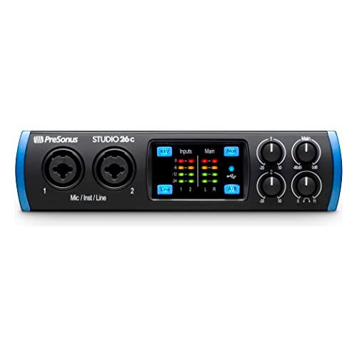 PreSonus Studio 26c 2x4, 192 kHz, USB Audio Interface with Studio One Artist and Ableton Live Lite DAW Recording Software