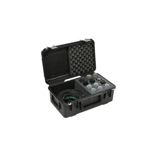 SKB Music iSeries Waterproof 12-Mic Case with Storage Compartment with PE Foam Interior