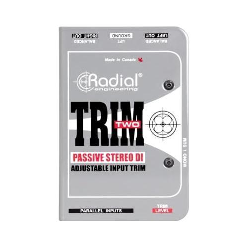 Radial Engineering Trim-Two Passive Stereo Direct Box with Level Control Bundle w/Pig Hog PCH10BK "Black Woven" Instrument Cable and Liquid Audio Polishing Cloth