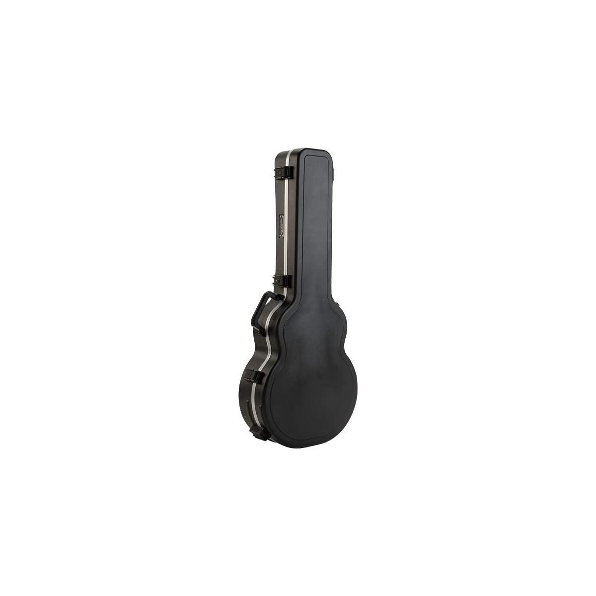 SKB Cases Universal Jumbo Acoustic Deluxe Guitar Hardshell Case with Full-Length Neck Support, TSA Latch, Over-Molded Handle, and Accessories Compartment