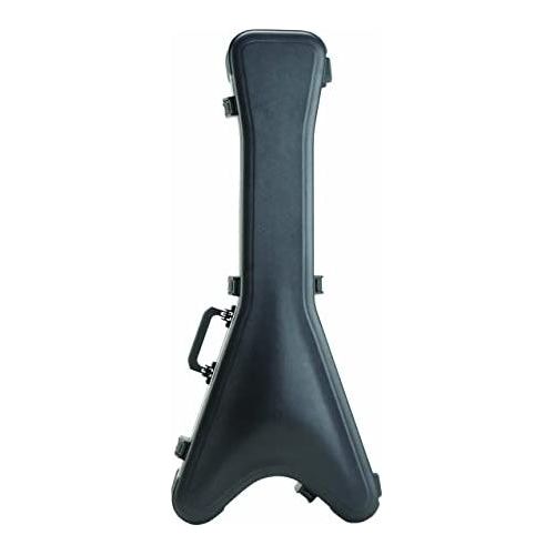 SKB Cases Flying V Type Guitar Hardshell Case with Molded EPS Foam Interior, TSA Latch, and Over-Molded Handle and Accessory Compartment