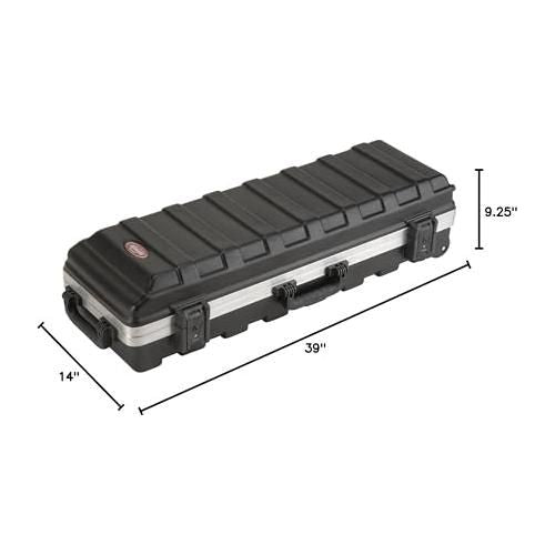 SKB Compact Stand Case 36-1/2 x 11-7/8 x 8-1/4 with Wheels & Straps, TSA Latches, Over molded Handle