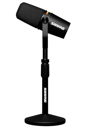 Shure MV7+ Podcast Microphone with Stand. Enhanced Audio