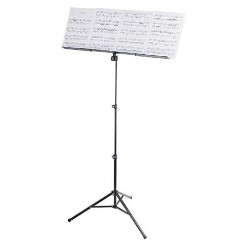 K&M - Konig & Meyer 10062.015.55 Music Stand Robby Plus - Extra Wide Expandable Desk - Sturdy Base - Adjustable Height - Compact - Professional Grade for Musicians - German Made - Black