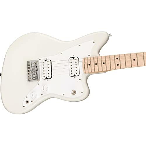 Squier Mini Jazzmaster Electric Guitar, with 2-Year Warranty, Olympic White, Maple Fingerboard