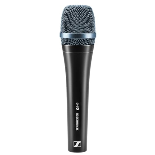 Liquid Audio - Sennheiser E 945 Supercardioid Dynamic Vocal Microphone Bundle w/Pig Hog PHM10 8mm Mic Cable Polishing Cloth