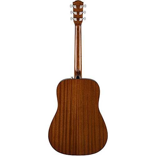 Fender Left-Handed Acoustic Guitar, with 2-Year Warranty, Dreadnought Classic Design with Rounded Walnut Fingerboard and Phosphor Bronze Strings, Glossed Natural Finish, Mahogany Construction