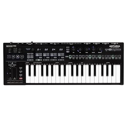 Arturia KeyStep Pro Chroma 37-Key Controller and Unparalleled 4-Track Sequencer and Keyboard with Blue LEDs and Stylish Knob Caps (Gray)