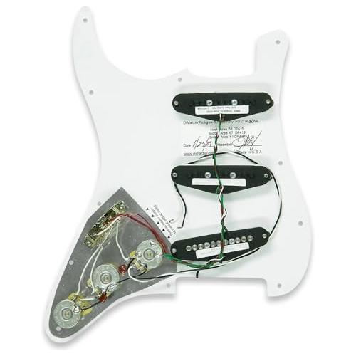 DiMarzio FG2108WA4 Area™ Strat® Replacement Pickguard, White Bundle w/ 12-Pack Guitar Pick and Liquid Audio Polishing Cloth