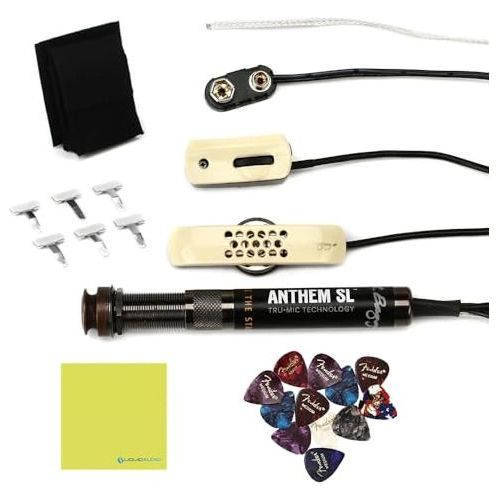 LR Baggs Anthem SL Acoustic Guitar Pickup Bundle w/ 12x Fender Picks and Liquid Audio Polishing Cloth