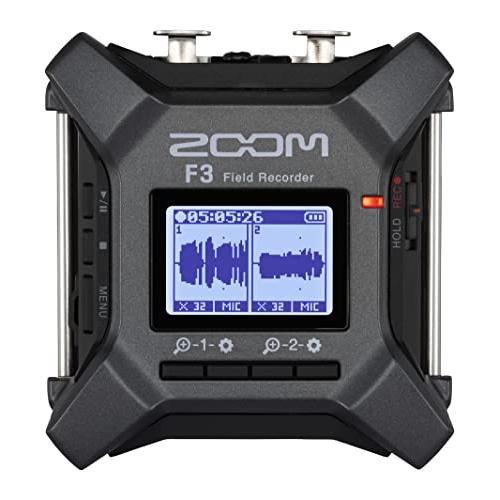 Zoom F3 Professional Field Recorder, 32-bit Float Recording, 2 Channel Recorder, Dual AD Converters, 2 Locking XLR/TRS Inputs, Battery Powered, Wireless Control