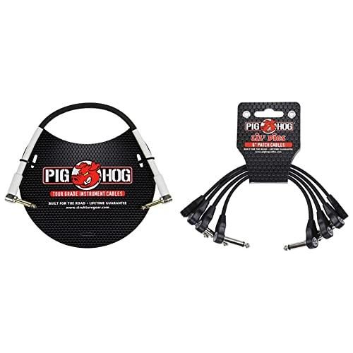 Pig Hog PH6RR High Performance 8mm Right-Angle 1/4" Guitar Instrument Cable, 6 Feet