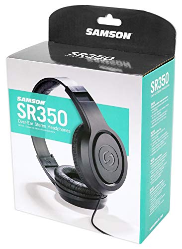 Samson SR350 Over Ear Stereo Headphones, (SASR350),Black