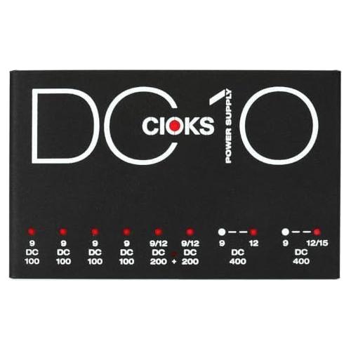 CIOKS DC10 Isolated Guitar Pedal Power Supply - 10-Output Bundle w/ 4X Strukture S6P48 Woven Right Angle Patch Cables and Liquid Audio Polishing Cloth