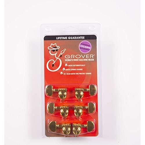 Grover 106C Rotomatic 18 to 1 Ratio Locking Guitar Tuners (Gold - Set Of 6)