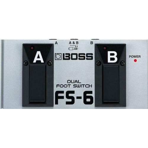 Boss FS-6 Dual Footswitch Bundle w/2x Strukture S6P48 Woven Right Angle Patch Cables, 12x Guitar Picks and Liquid Audio Polishing Cloth