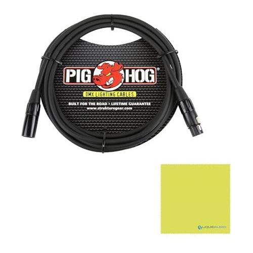 Chauvet HHAZE1DX Hurricane Haze Machine Bundle w/Pig Hog PHDMX10 Lighting Cable and Liquid Audio Polishing Cloth