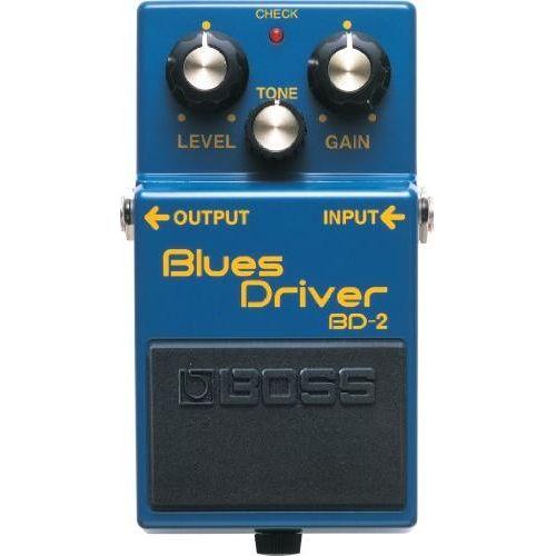 Boss BD-2 Blues Driver Effects Pedal Bundle w/2x Strukture S6P48 Woven Right Angle Patch Cables, 12x Guitar Picks, 9V Power Adapter and Liquid Audio Polishing Cloth