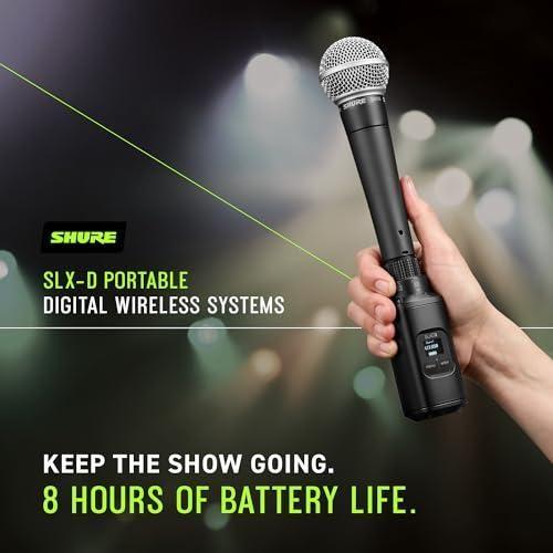 Shure SLXD15 Portable Digital Wireless Bodypack System with SLXD1 Bodypack Transmitter, SLXD5 Single-Channel Portable Receiver (No Microphone Included) | H55 Band (514-558 MHz)