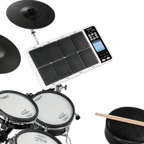 Roland OCTAPAD SPD-30 Digital Percussion Pad Bundle with 10ft Roland MIDI Cable-Black Series, 10ft Pig Hog Instrument Cable and Instrument Polishing Cloth - Versatile Percussion Pad for Performers