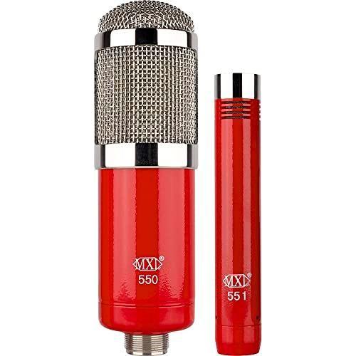 MXL 550/551R Microphone Ensemble with 550 Large Diaphragm and 551R Instrument Microphone - Red