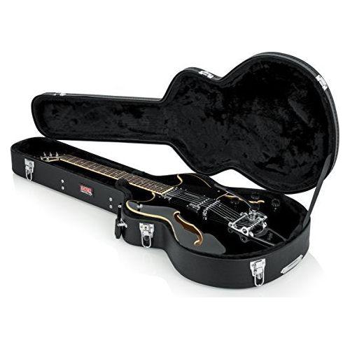 Gator Cases Hard-Shell Wood Case for Semi-Hollow Guitars; Fits Gibson