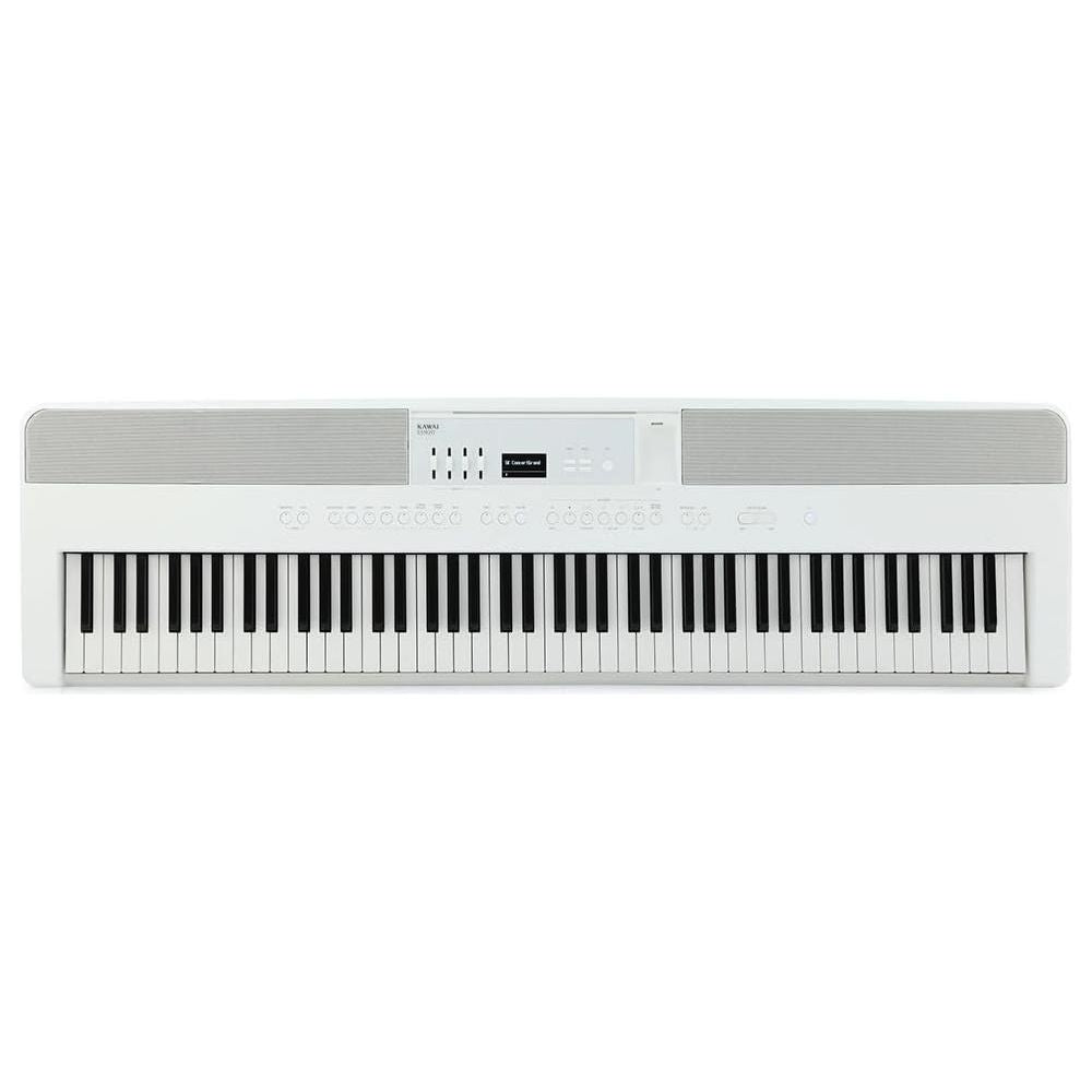 Kawai ES920 88-Key Digital Piano, Snow White Bundle with Kawai F-10H Damper Pedal and Liquid Audio Polishing Cloth