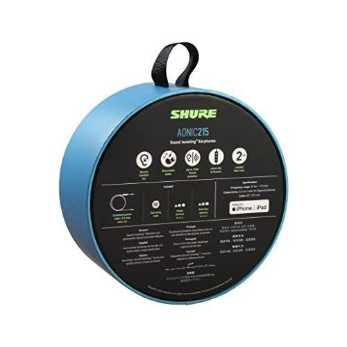 Shure AONIC 215 Wired Sound Isolating Earbuds, Clear Sound, Single Driver, Secure in-Ear Fit, Detachable Cable, Durable Quality, Compatible with Apple & Android Devices - Black