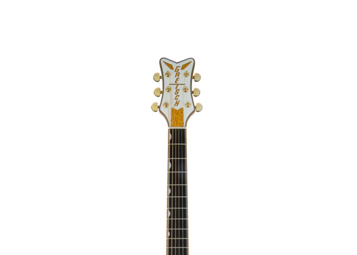 Gretsch G5021E Rancher Penguin Parlor Acoustic/Electric 6-String Guitar with 12-Inch Radius Laurel Fingerboard for Live Performances (Right-Handed, White)